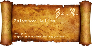 Zsivanov Melina névjegykártya